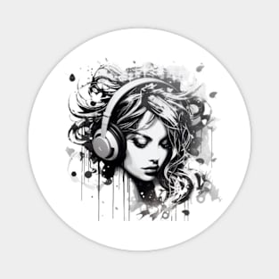 Musical Expression: A Street Art Style Illustration Magnet